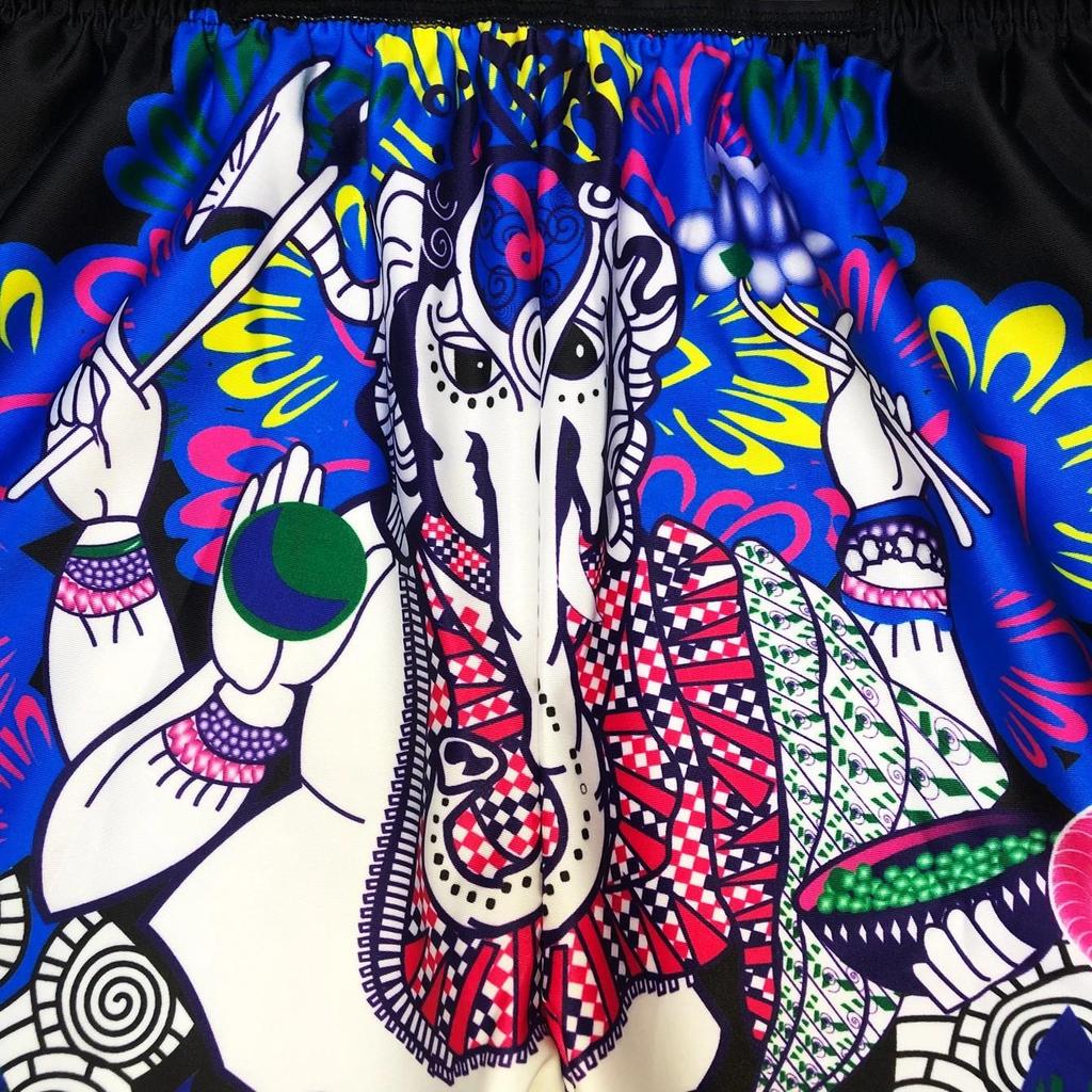 Ganesha Elephant Head Muay Thai Kickboxing Boxing MMA UFC Casual Shorts Gym Sport Unisex Men Women Workout Quick Dry Print Elastic High Waist Training