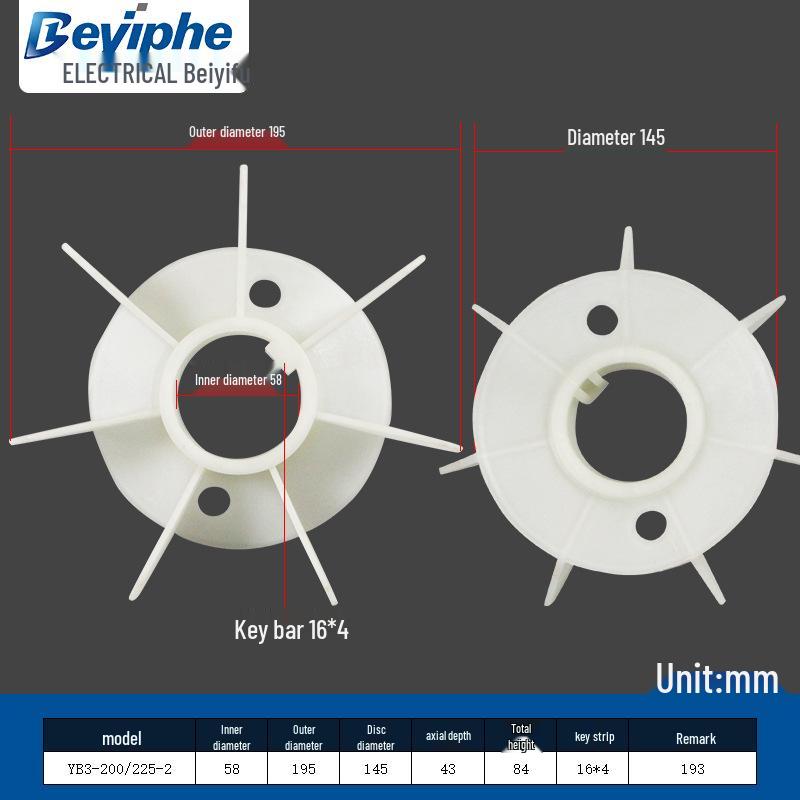 High-Temperature Resistant Y3/YX3 Plastic Cooling Fan Blade 0.55-160KW Energy Saving, New YE3.