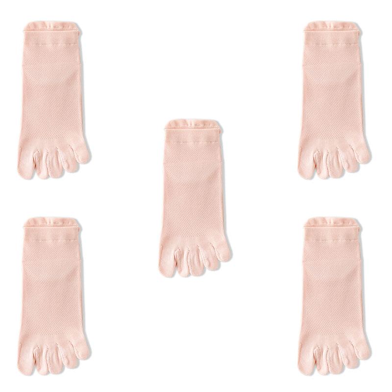 5 Pairs Spring Summer Women Socks Soft Mesh Breathable Cotton Sweat Absorbent Five Finger Socks Outdoor Sports Split Toe Socks