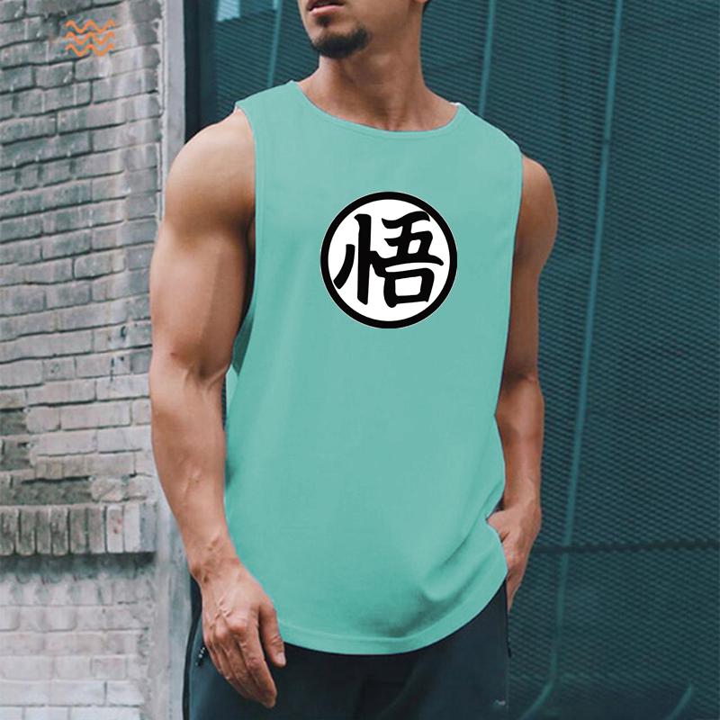 Japońskie Anime Żółwiowy Nadruk Męska Odzież Gimnastyczna Kamizelka Fitness Szybkoschnący Tank Top Kulturystyczny Bez Rękawów