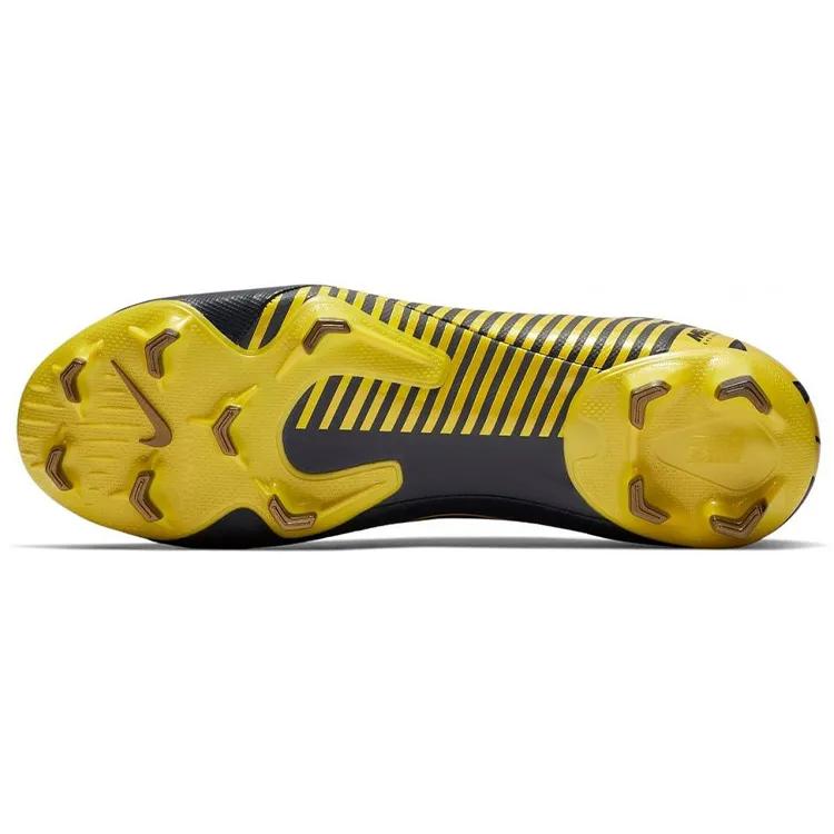 Nike Mercurial Vapor 12 Pro FG 'Dark Grey Yellow' (Unisex) Dark Grey / Black / Yellow Soccer Shoes AH7382 070