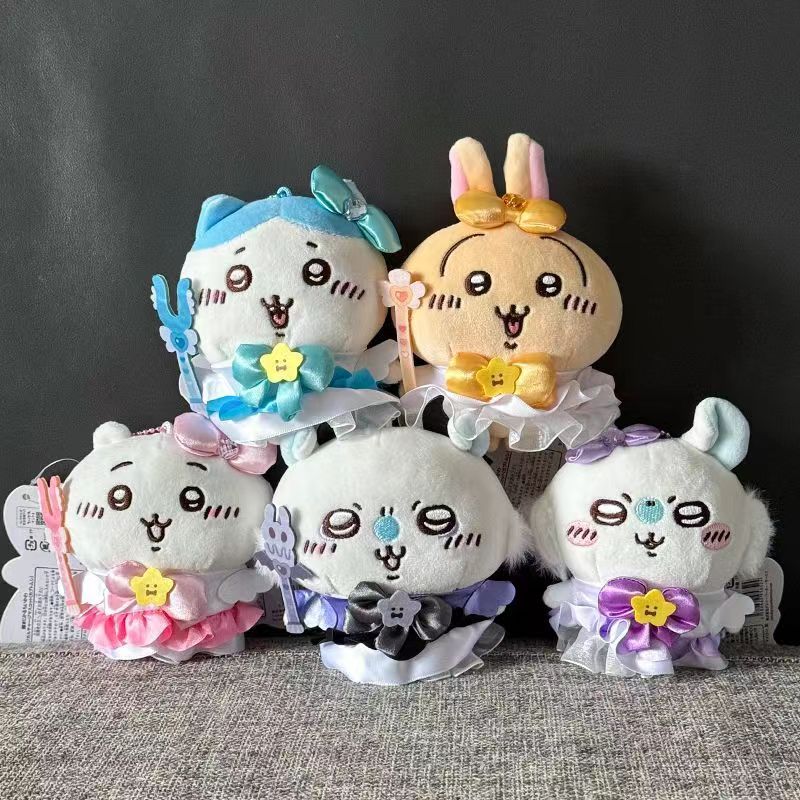 Jiyi Magical Girl Plush Keychains – Hachiware Usagi Momonga Kurimanju – Kawaii Charm Dolls For Gifts Anime Collector