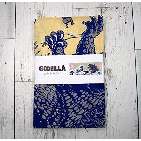 Focart Godzilla Ukiyo-e Fuji Towel Sakura Made Japan 100 Cotton Length 90 Width 34 cm