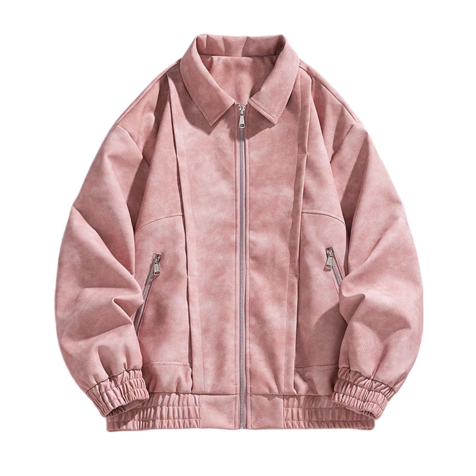 

Красивая Модная Летная Куртка с Лацканами Все Виды Свободная Повседневная Ретро Куртка XXXL розовый