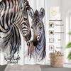Zebra Sprchový závěs Divoká zvířata Matka a mládě zebra Zvířecí design Černobílé pruhy Koupelnová dekorace Voděodolná látka Safari
