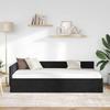 L Shaped Bed Frame with Headboard Black 90 Cm X 200 Cm Velvet