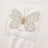 Xiangying Casual Crewneck Pullover Sweatshirt with 3D Butterfly Motif