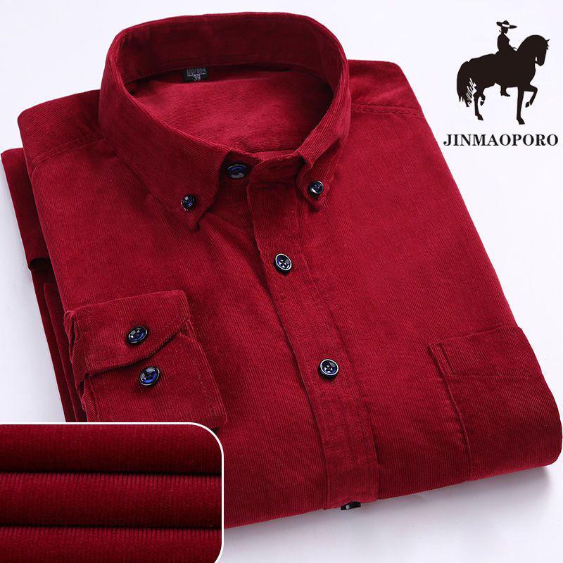 Herren Langarm Cordhemd - 100% Baumwolle, Lässige Passform, Übergröße, Ideal für Herbst & Winter
