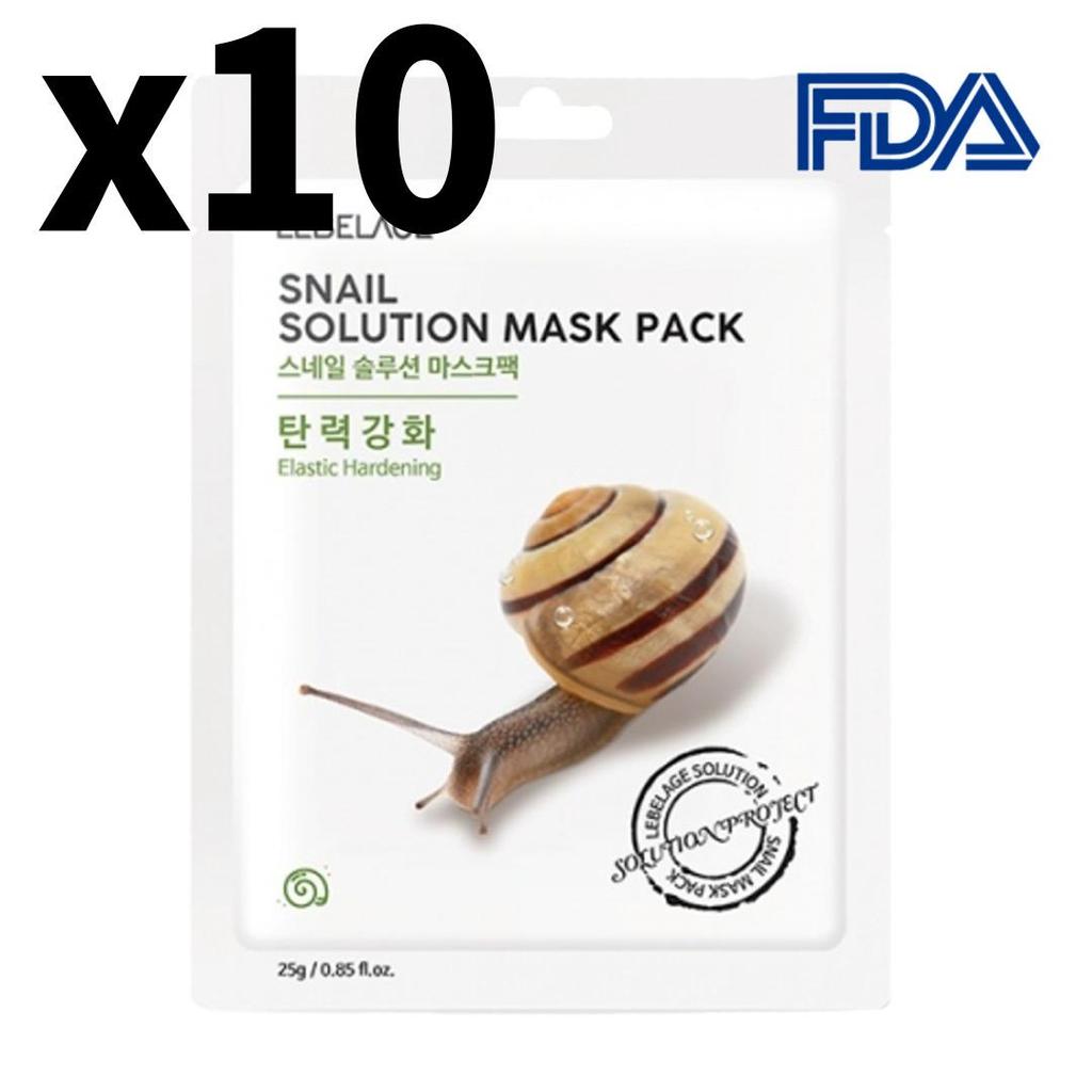 Pack de masques à la solution d'escargot (10 feuilles) – Masques Visage Réparateurs & Hydratants