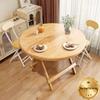 Compact Round Folding Dining Table: Portable Wooden Multi-functional for Small Spaces and Outdoor Use.