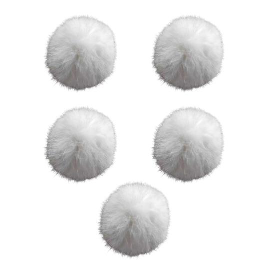 5 Stück Pelzball Katzenspielzeug Weicher Flauschiger Kunstpelzball Waschbarer Flauschiger Ball Katzen-Hasen-Kick-Spielzeug für Indoor-Übungen Jagd- und Beutetrieb