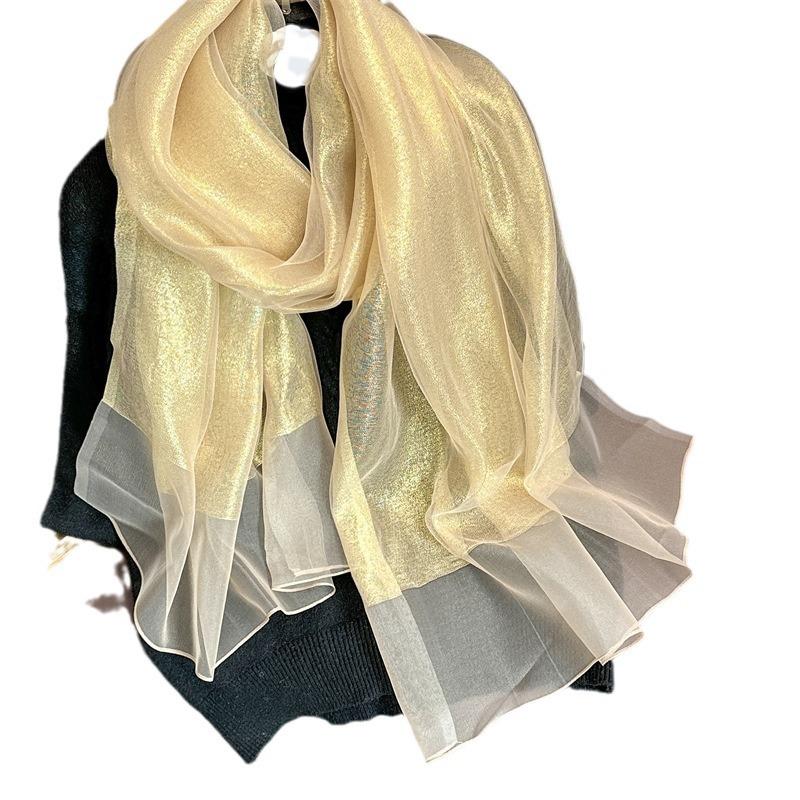 Silk Wool Scarf for Women Solid Scarves Shawls Wraps Pashmina Hijab Foulard Femme Beach Stoles Bandana Luxury Brand Poncho