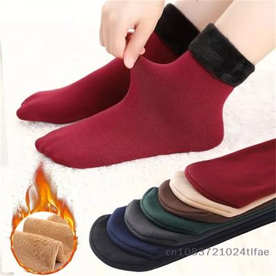 1 Pair Seamless Velvet Floor Socks, Winter Warm Thicken Thermal Socks, Plus Size Sleeping Socks for Ultimate Cozy Comfort