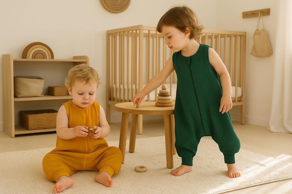 Muslin Sleeping Bag for Children with Legs XL 2-4 Years Summer TOG 1.0 - Mustard