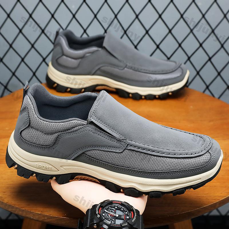 Fashion Men's Hiking Shoes Spring Autumn New Fashion Vintage Slip On Casual Shoes Lightweight Comfortable Soft Sole Outdoor Sports Flats