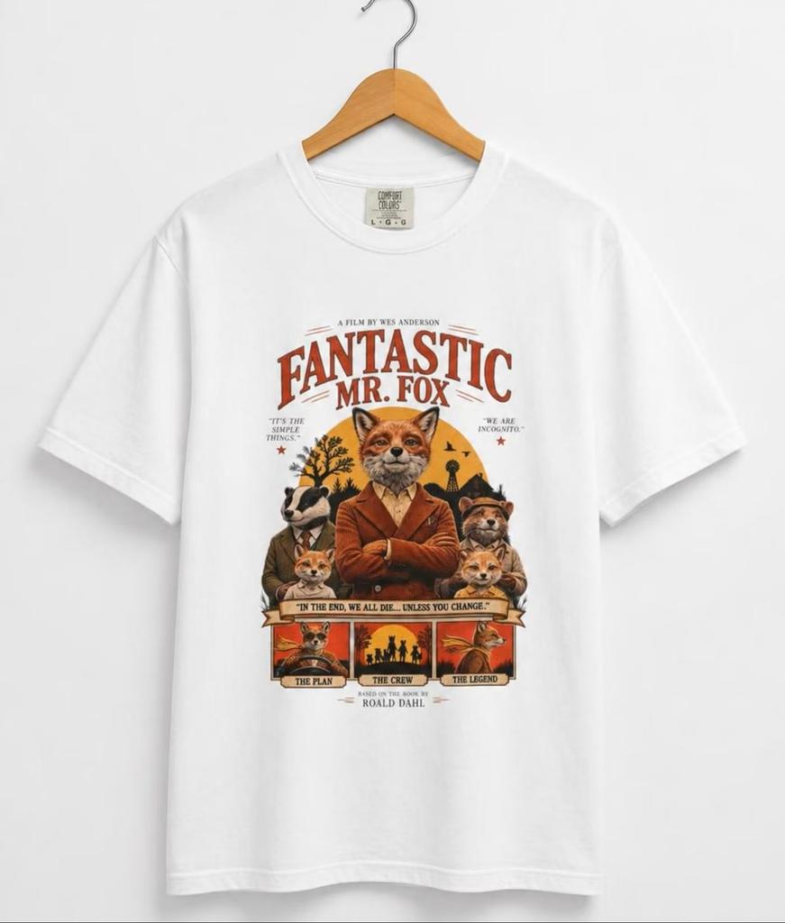 Fantastic Mr Fox T-Shirt Wes Anderson Cult Movie Comfort Colors Graphic Tee