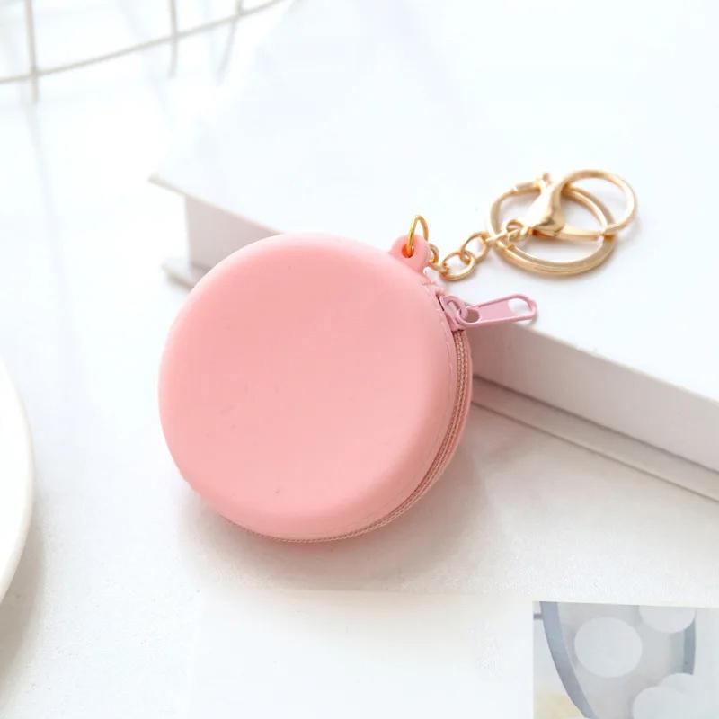 Candy Color silikonové mini kulaté pouzdro na mince Peněženky na mince Dámské Dívčí Peněženka na mince Peněženka na zip pro děti Ženy Dámské