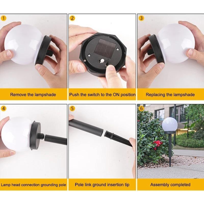 Solar LED Bulb Light Three-color Energy Saving Waterproof Simple Atmospheric Lighting Outdoor Garden Lawn Street Garden Lights