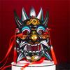 Vibrant Colorful Nuo Drama Mask Plastic Handmade Cultural Artifact Adjustable Fit Stage Performances Cosplay Prop