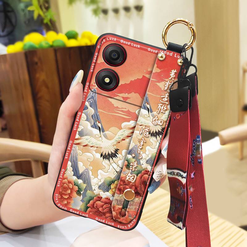 Wristband Wrist Strap Phone Case For ZTE Blade A34 Durable Fashion Phone Holder Protective Anti-dust Shockproof Lanyard