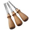 Strumento artigianale in pelle per smussatore di bordi in pelle stile francese con manico in legno