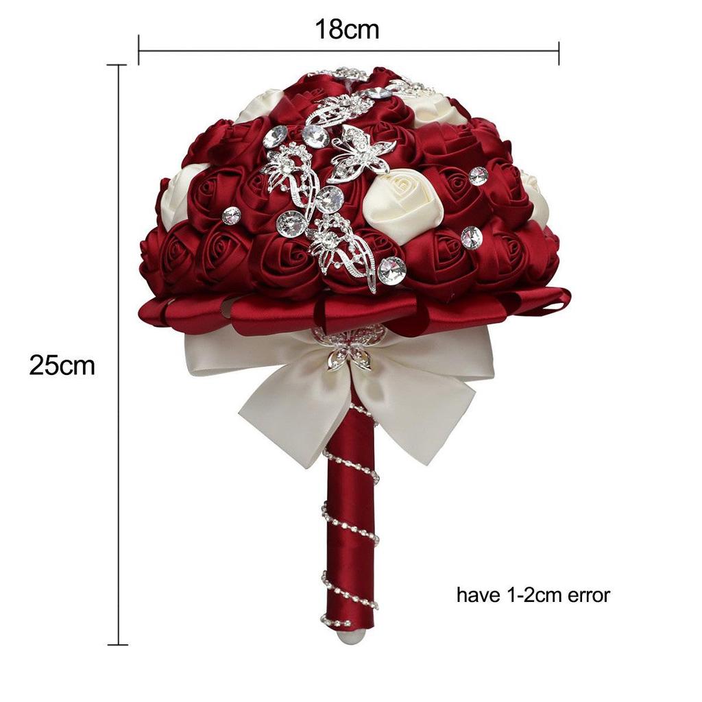 Wifelai Butterfly Drill Ribbon Bridal Bouquet W2216