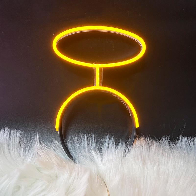 LED Neon Angel Halo Light-Up Headband for Christmas, Halloween, Concerts, Decoration, and Costumes