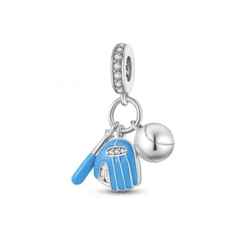 New Copper Baseball Cap Charm Football Sports Collection Bead Fit Original Pandent Bracelet Women Jewelry Gift Diy