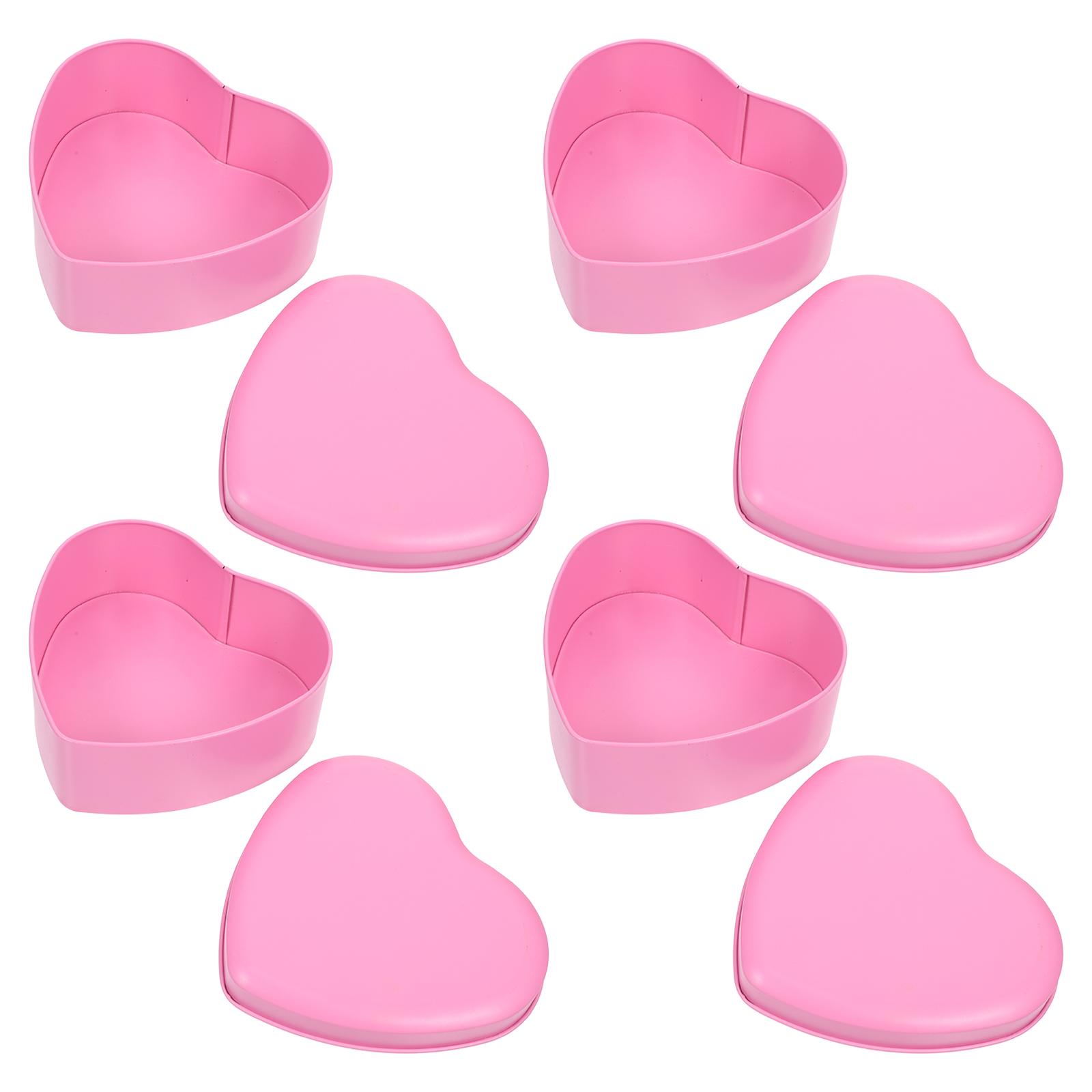 

4 шт. Подарочные коробки для конфет в форме сердца, жестяные контейнеры для хранения шоколада, печенья, сладостей, подарочная упаковка, держатель-кейс other розовый