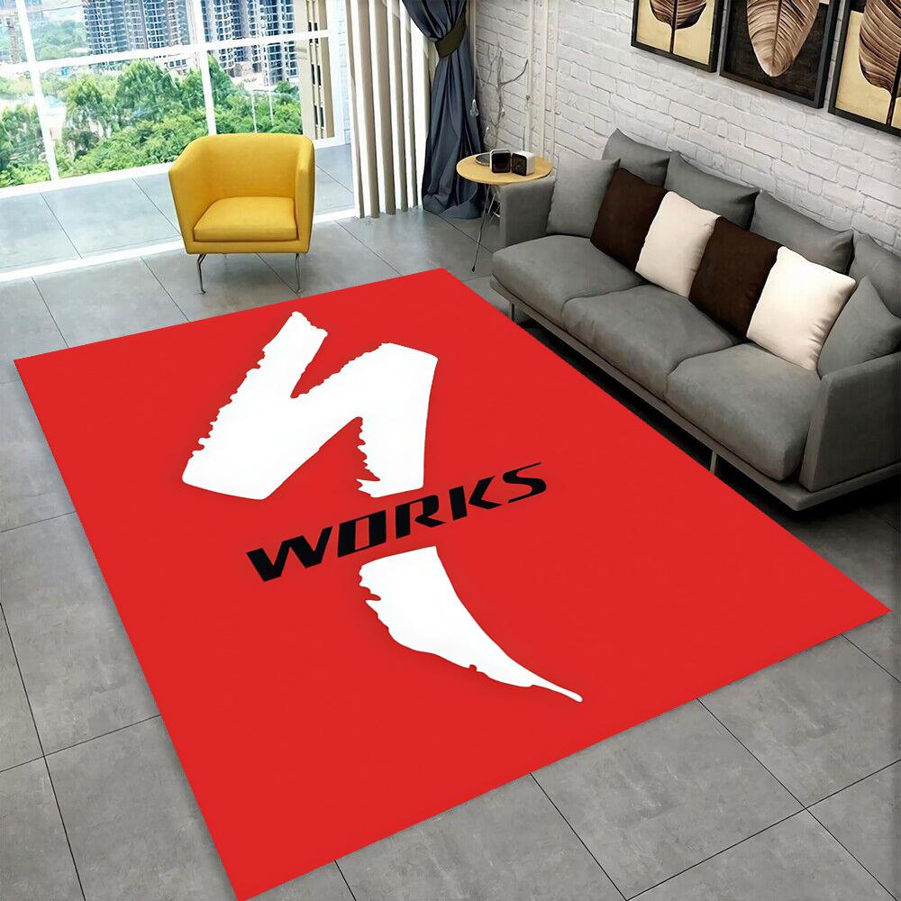 3D S-Specialized Bicycle Logo Moto Carpet Rug for Home Living Room Bedroom Sofa Doormat Decor,kids Play Non-slip Floor Mat Gift