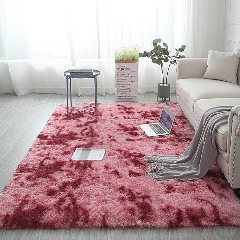 

Fluffy Large Shaggy Rugs Antislip Super Soft Mat Living Room Carpet Pad Foot Red