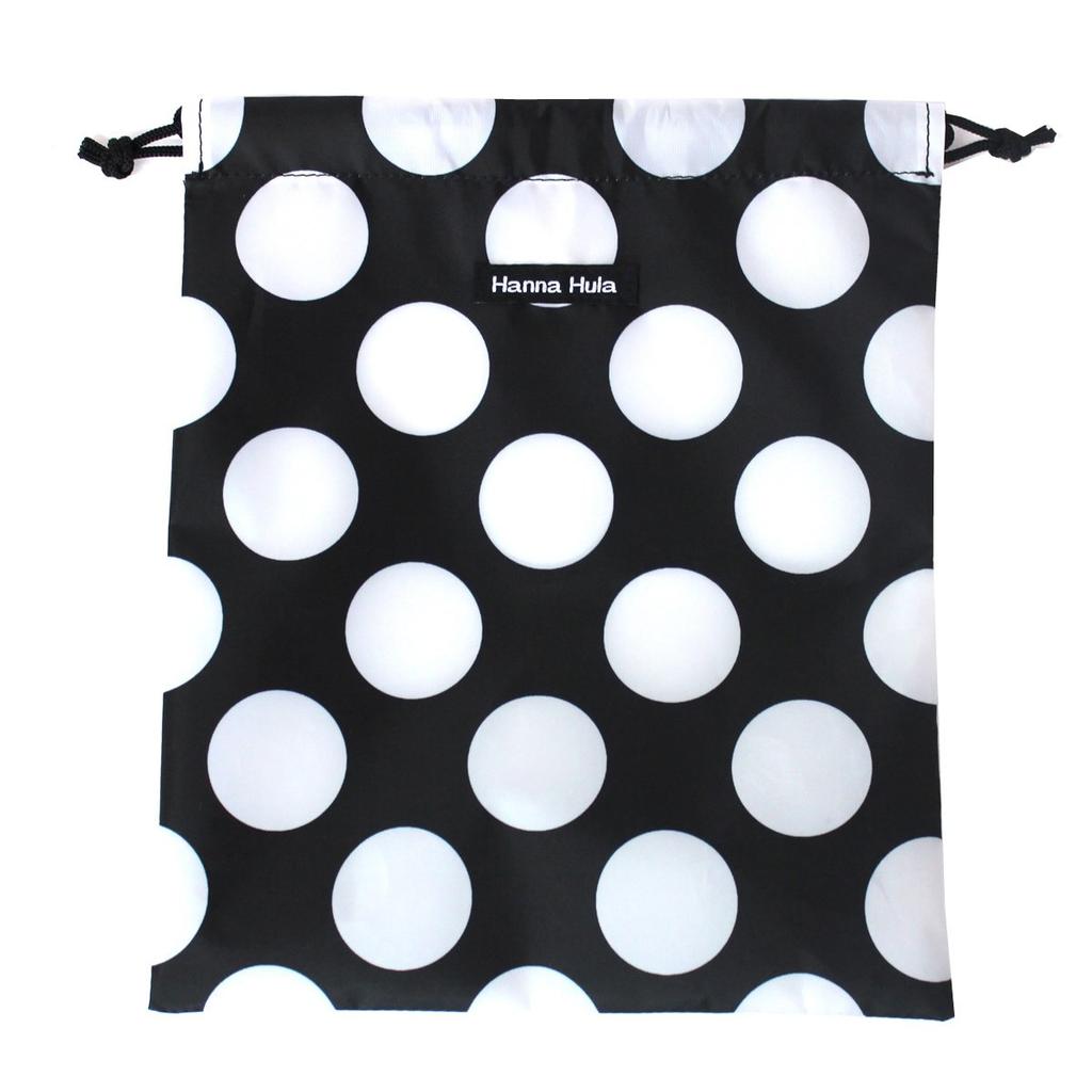 Hanna Hula Deodorizing Drawstring Black Dot Bag, Medium,