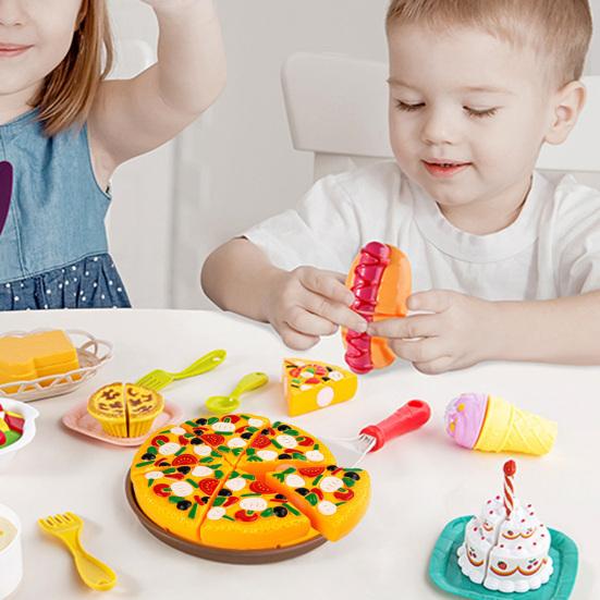 Pretend Play Toy Fake Pizza Toy Cuttable Kitchen Food Toy for Childrens Chef Role Playing Game