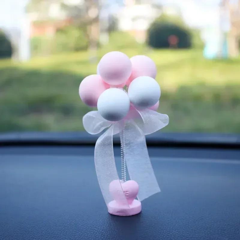

Car Ornaments Nodding Balloon Car Dashboard Decor Shaking Head Toys Bobblehead Car Accessories accesorios para auto розовый
