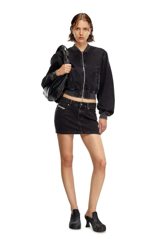 Denim Skirt A0493509I35 27inch Black 02 [Diesel] Women's