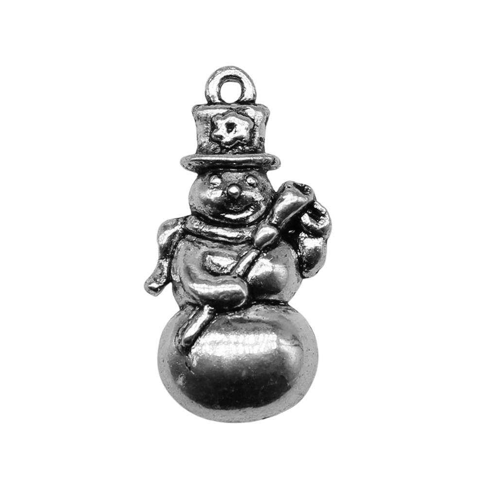 Snowmen Charms Snowflake Pendants For Winter Christmas Themed Jewelry