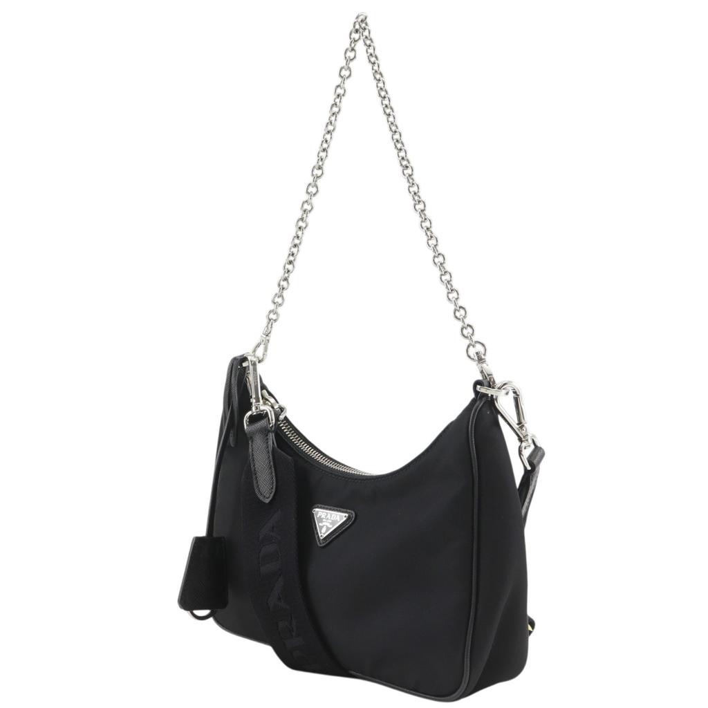 PRADA Re-edition 2005 Re-nylon Shoulder Bag 1BH204 NERO black Nylon/Safiano Women Used