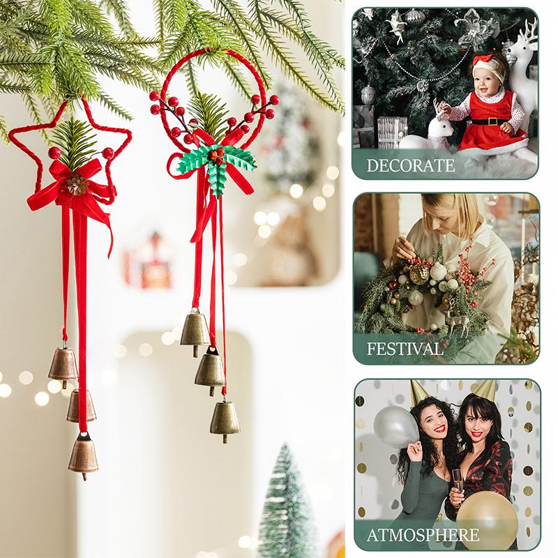 1PC Tree Bell Decorations Christmas Red Gifts 3PC Bells Home Tree Decor Holiday Hanging Pandents Party 3 Styles