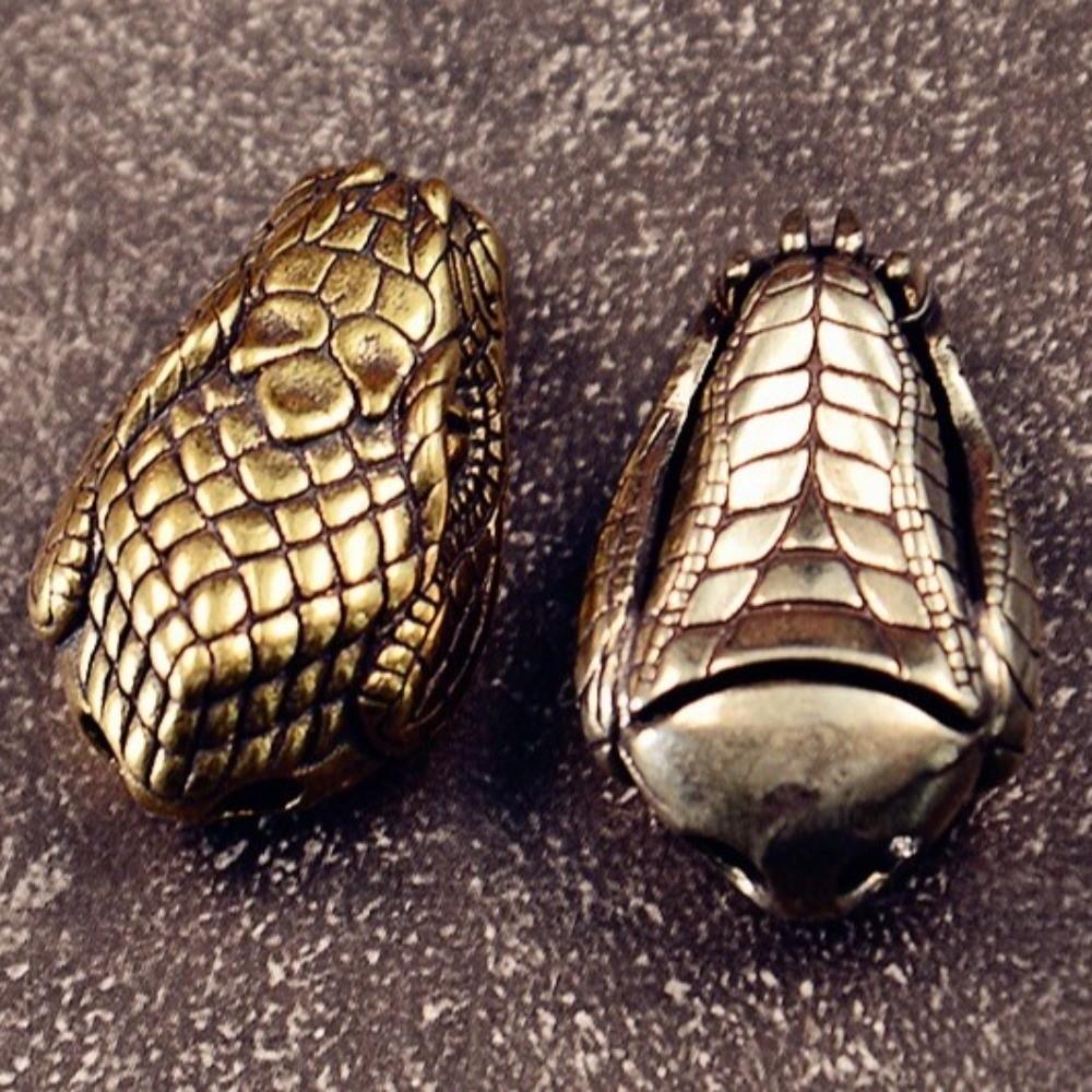 Antique Style Snake Head Pendant Vintage Paracord Lanyard Bead  Keychain Accessories