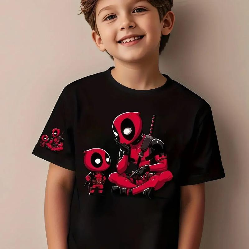 2026 Summer Children's Short-Sleeved Cute Cartoon Cat Print Baby Soft Cotton Multi-Purpose Loose-Fitting Breathable T-Shirt