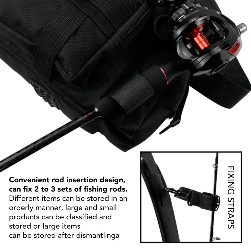 Fishing Tackle Bag Double Layer Waterproof Canvas Multifunction Fishing Bag Fishing Bag Backpack for Outdoor Angling