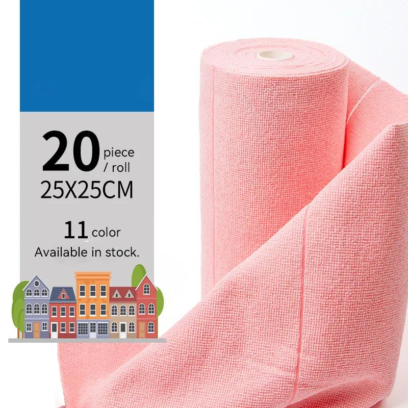 20pcs Reusable Cleaning Wipe Household Kitchen Cloth Microfiber Towel Rolls Dish Rags Wash Paper Towel Replacement