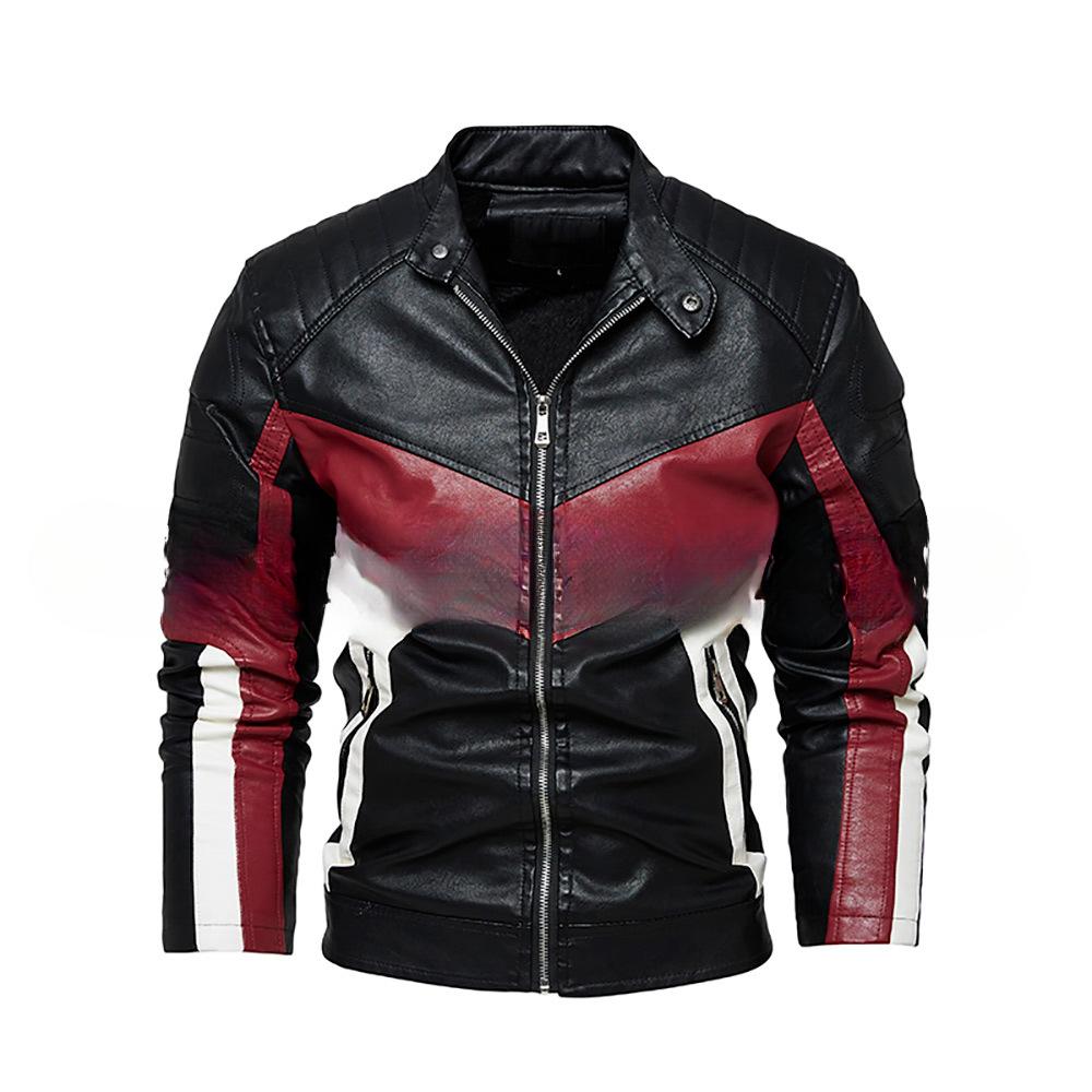 Fleece Leather Jacket Men's Coat Three Colors Optional Fashion Leather Jacket Men's