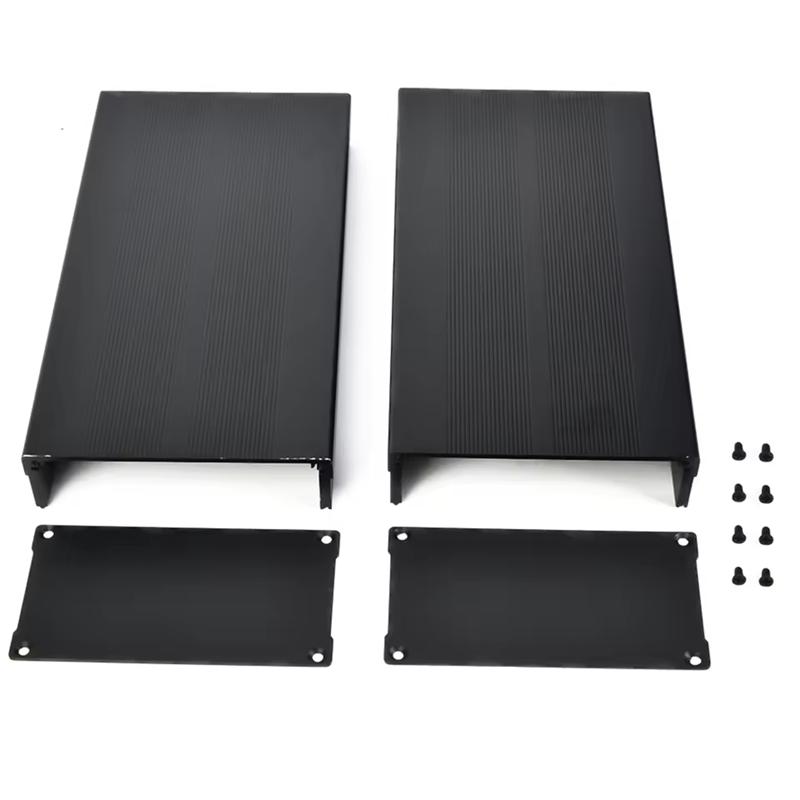 ABBP-Aluminiumlegering Zwart Zand Elektronische Behuizing DIY Projectdoos 55X106x200mm Beschermhoes