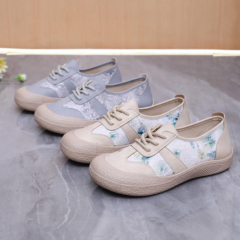 Shoes Women's Spring New Casual Breathable Versatile Women's Single Shoes Fashionable Non-slip Thick-soled One-pedal Mother Shoes