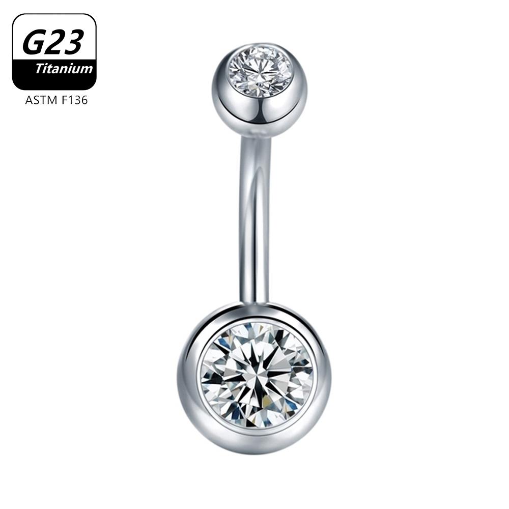 1/5pcs ASTM F136 G23 Titanium 14G Belly Button Ring Navel Nombril Piercing CZ Sexy Women Body Jewelry Ombligo