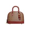 COACH Revel Artificial Leather Dome Bag, Shoulder Bag, Crossbody Bag, Handbag Medium Women's Brown & Yellow & Rusty Red CC414-B4NQ4