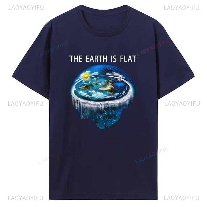 Hot Sale Fashion Flat Earth Oneck Tshirt Earth Is Firmament Sheol Conspiracy New World Printed Casual Tops Hipster Streetwear