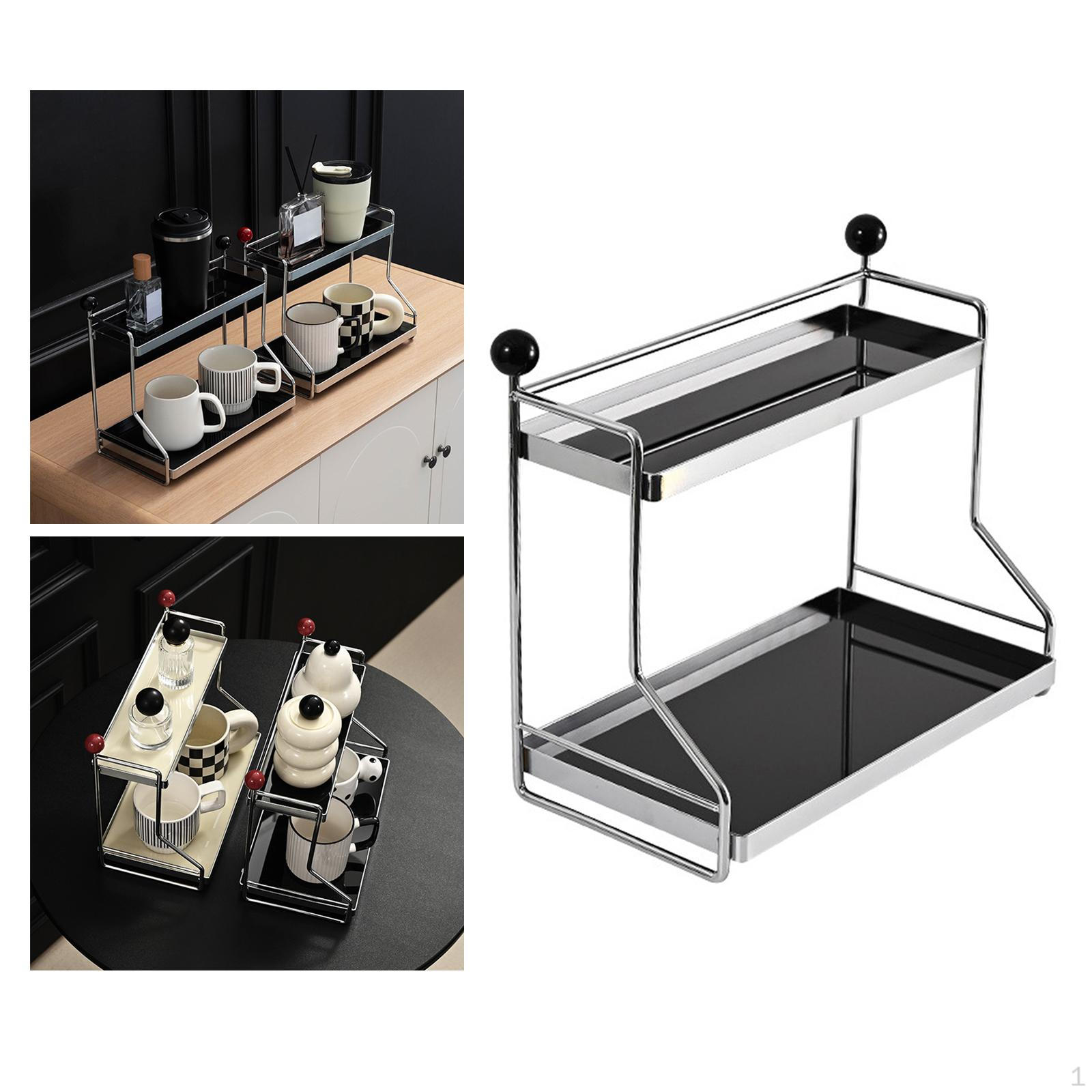

2-х уровневая стойка для хранения подстаканников для кофе, полка для косметики, современные чашки, кружки для Black