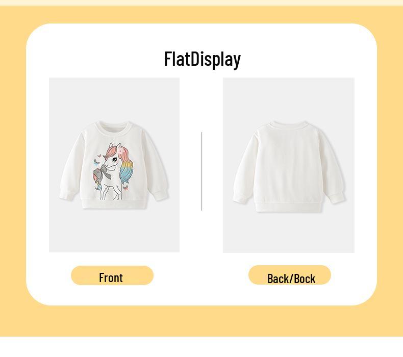 Toddler & Kids' Cute Unicorn Print Crew Neck Sweatshirt - Autumn/Winter 2026 Fashion